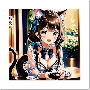 Kawaii Anime Maid Cat Girl Posters and Art